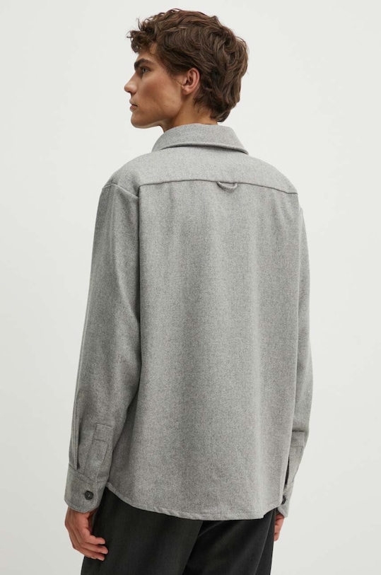 Вовняна сорочка A.P.C. surchemise basile brodee poitrine сірий WVBCV.H02918
