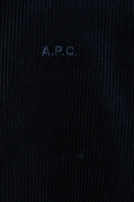 A.P.C. camasa din velur surchemise bobby COHBB.H02976 bleumarin