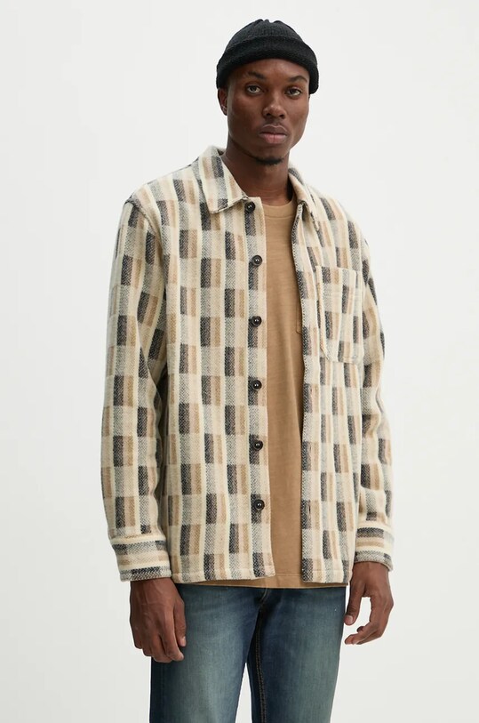 Шерстяная рубашка A.P.C. surchemise stanley узор бежевый WVBDG.H02989