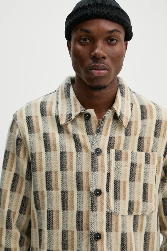 A.P.C. camasa de lana surchemise stanley bej WVBDG.H02989