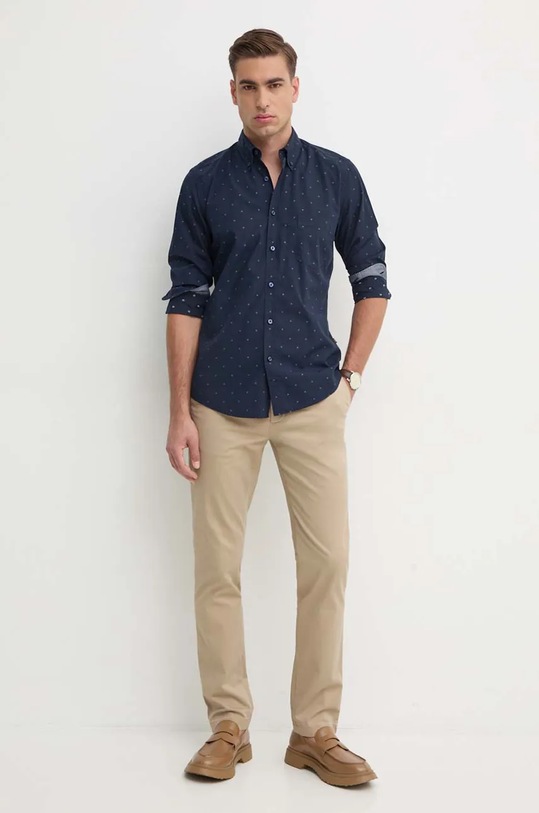 Хлопковая рубашка Boss Orange 50524706 тёмно-синий AW24