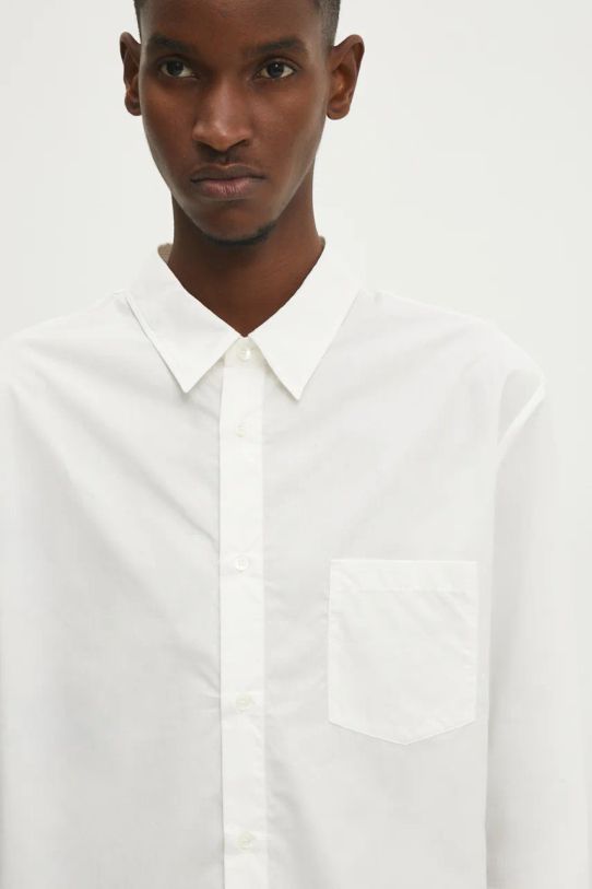 A.P.C. camicia in cotone Chemise Clement bianco COEVD.H12512.AAB