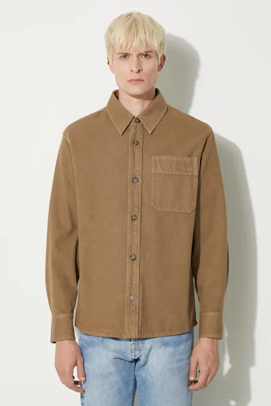 A.P.C. shirt Surchemise Basile Brodee classic brown COGZV.H02918.CAC