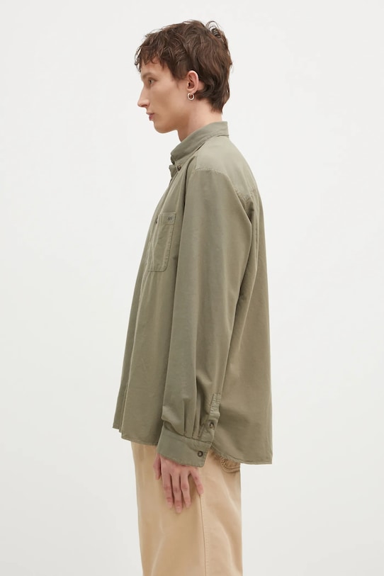 A.P.C. koszula bawełniana Chemise Mateo Logo COHAH.H12599.JAA zielony AW24