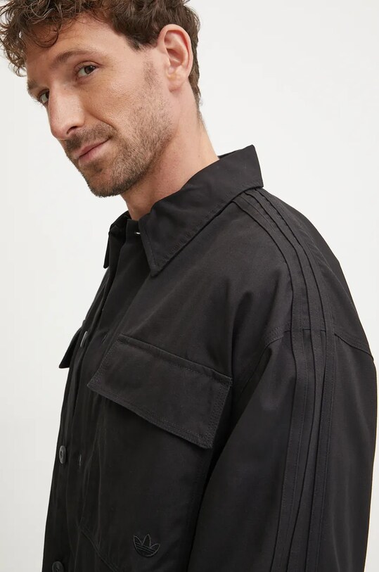 Хлопковая рубашка adidas Originals Premium Essentials Shirt чёрный IW0996