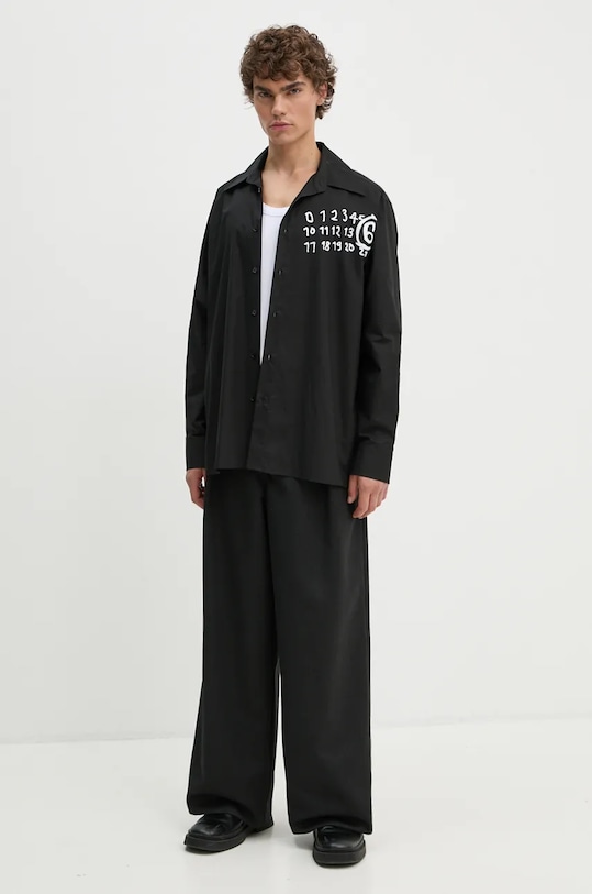 Bavlněná košile MM6 Maison Margiela SH2DT0010.S47294 černá AW24
