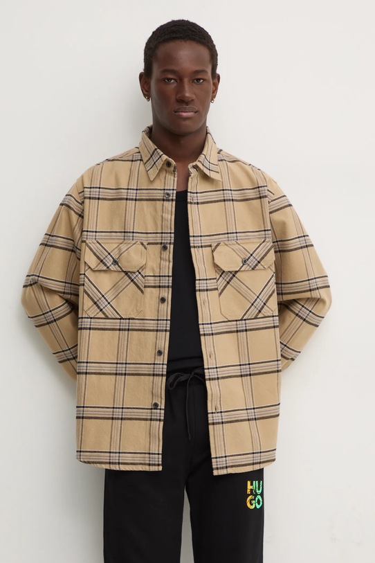 HUGO Blue koszula bawełniana beżowy 50527475