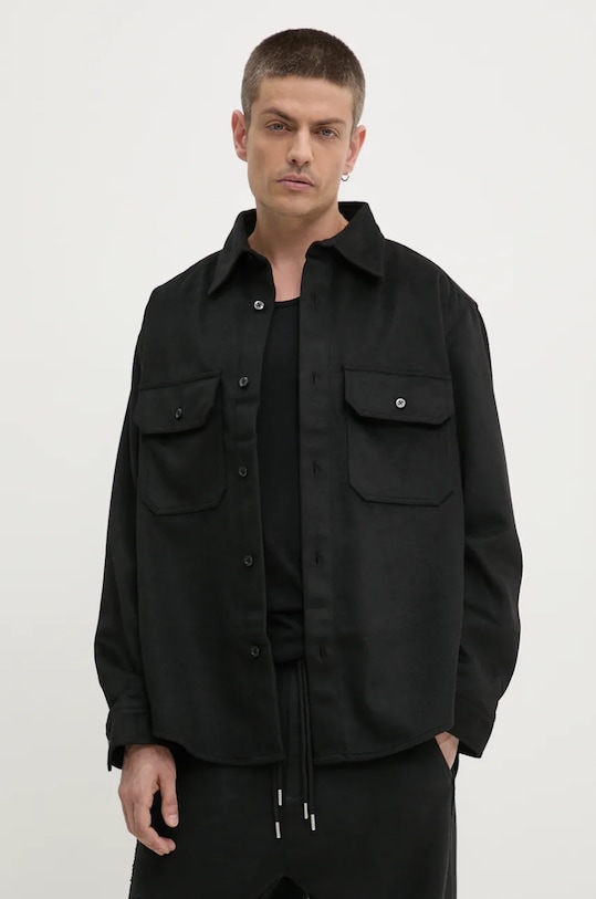 HUGO Blue koszula z domieszką wełny klasyczny czarny 50527993