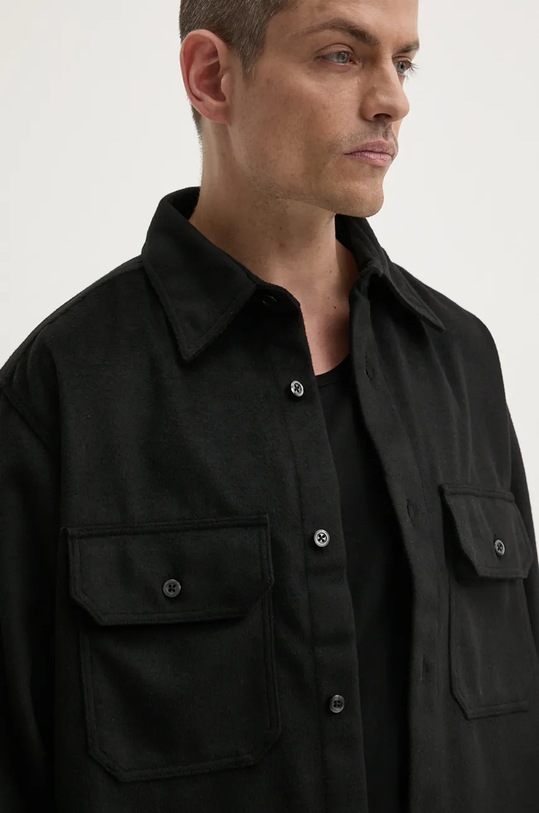 HUGO Blue koszula z domieszką wełny 50527993 czarny