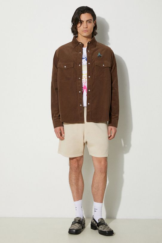 ICECREAM koszula sztruksowa Needle Cord Shirt IC24221 brązowy AW24
