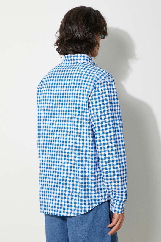 Oblečenie Bavlnená košeľa ICECREAM Longsleeve Printed Check Shirt IC24222 modrá