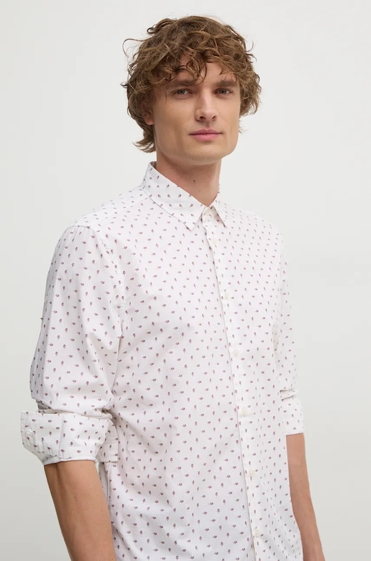 Хлопковая рубашка Sisley 5WNKSQ041 белый