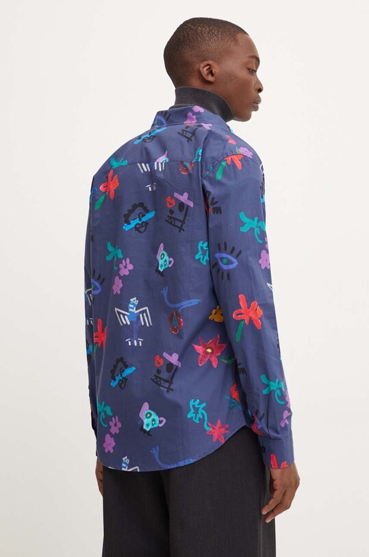 Îmbrăcăminte Desigual camasa din bumbac NUEVAJERSEY 24WMCW28 albastru