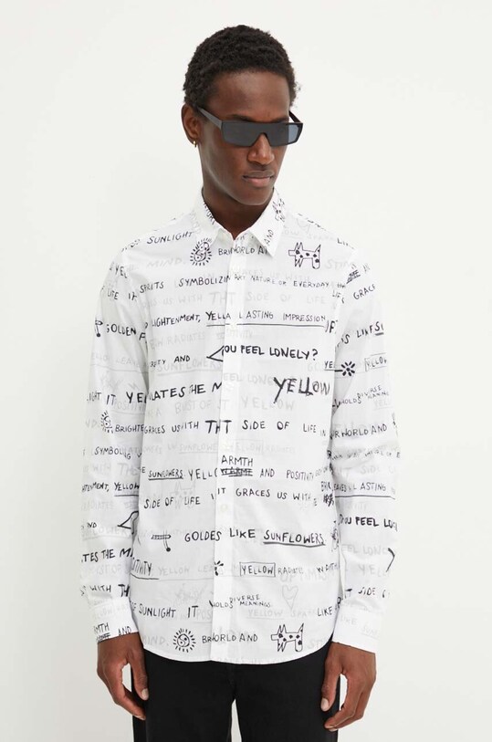 Хлопковая рубашка Desigual PAUL узор белый 24WMCW27