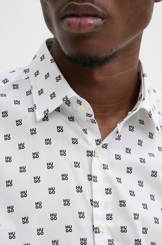 Памучна риза HUGO 50527863 бял