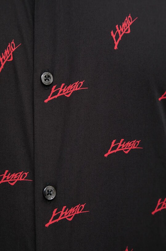 Bavlnená košeľa HUGO 50527426 čierna AW24