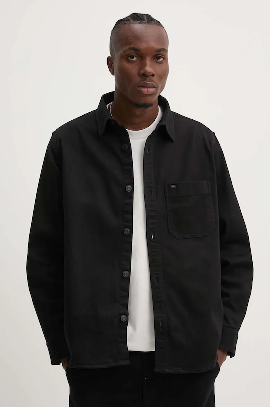 Džínová košile HUGO hladký černá 50527434