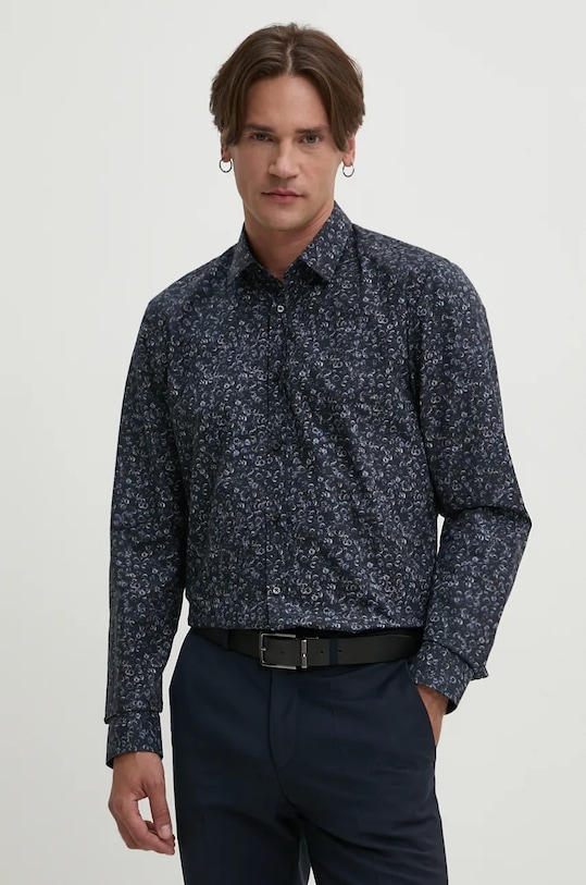 HUGO camasa din bumbac cu modele bleumarin 50524836