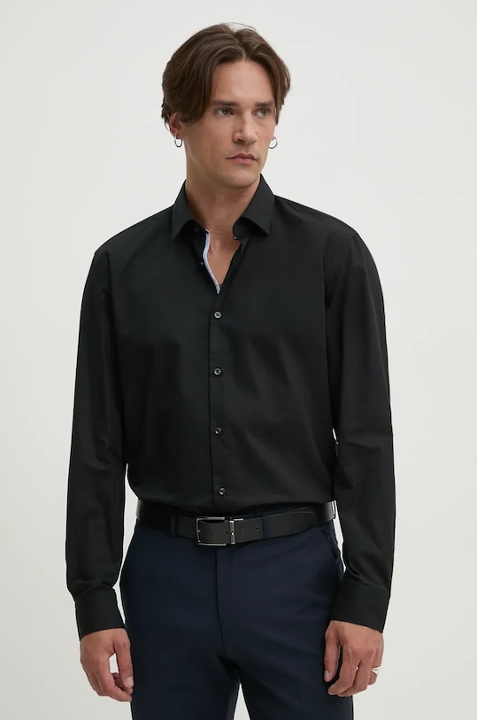 HUGO koszula bawełniana bawełna czarny 50524841