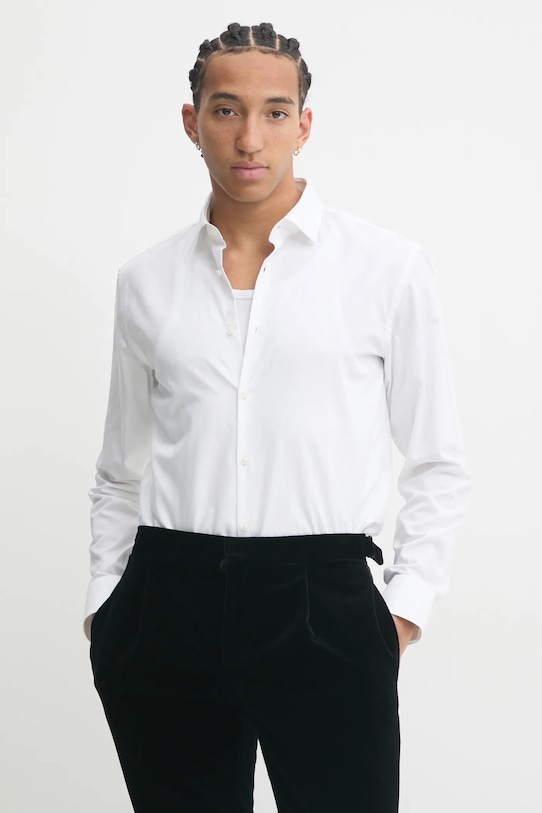 Памучна риза HUGO бял 50524847