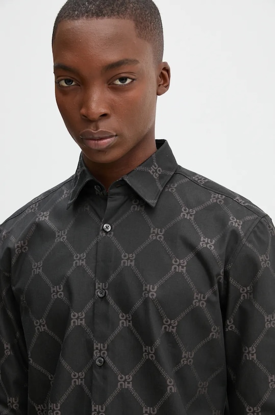 Bavlněná košile HUGO 50527459 černá