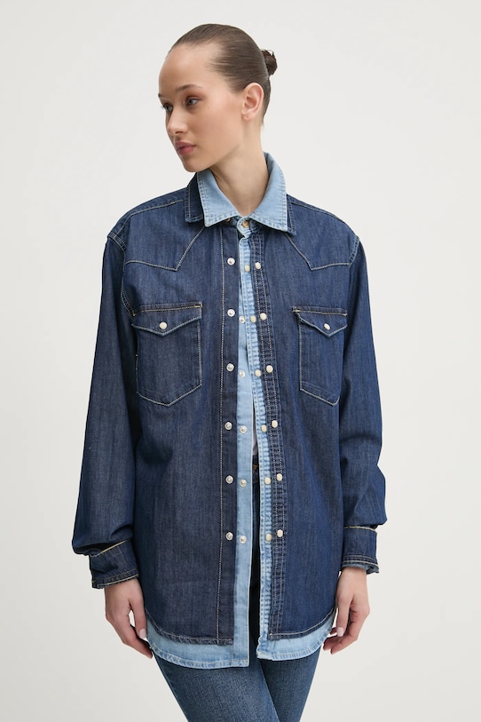 Desigual camasa NUEVAYORK lung bleumarin 24WMCD03