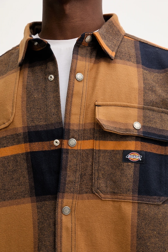 Dickies koszula bawełniana NIMMONS DK0A4XGU brązowy