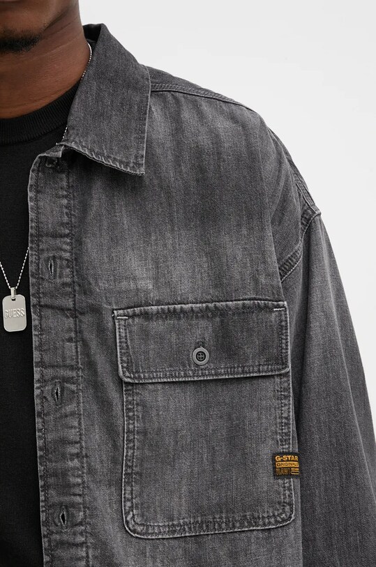 G-Star cămașă din denim D25517.D540 gri AW24