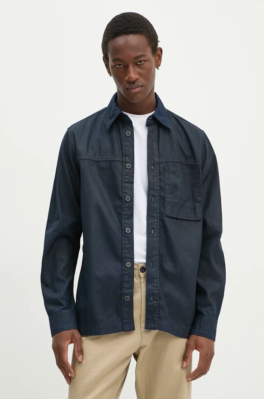 Хлопковая рубашка G-Star casual тёмно-синий D24764.D777