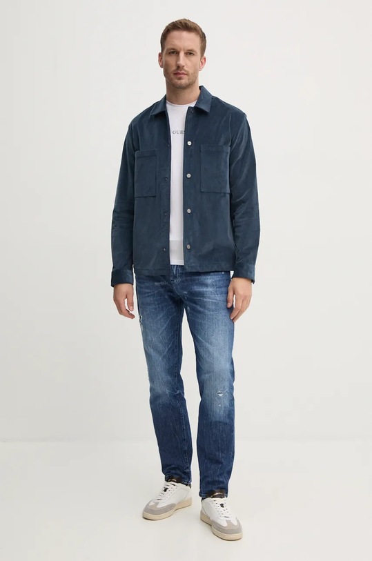 Calvin Klein koszula sztruksowa K10K113619 niebieski AW24