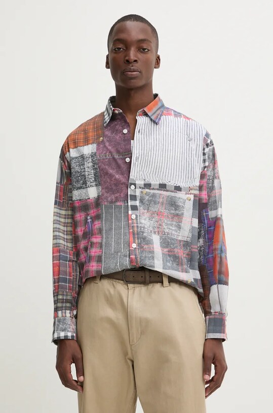 Desigual koszula bawełniana MINESSOTA wzorzyste szary 24WMCW39