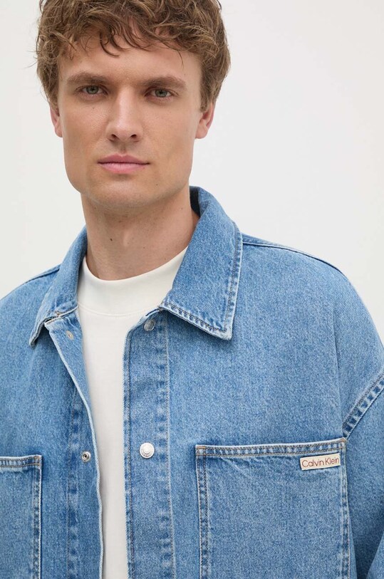 Τζιν πουκάμισο Calvin Klein Jeans J30J326023 μπλε