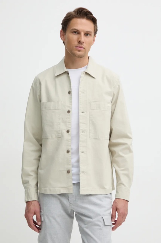 Calvin Klein Jeans koszula z elastanem beżowy J30J326186