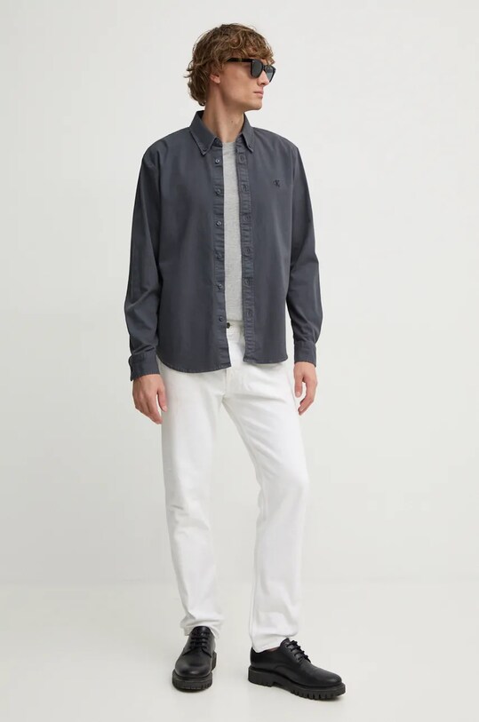 Odzież Calvin Klein Jeans koszula J30J326187 szary