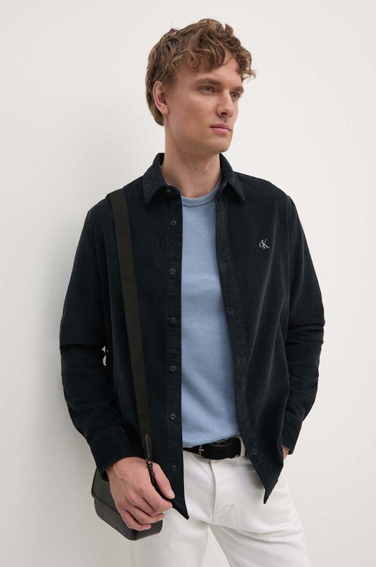 Вельветовая рубашка Calvin Klein Jeans casual тёмно-синий J30J326188