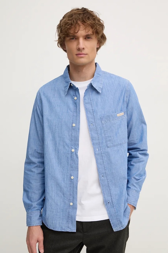 Бавовняна сорочка Calvin Klein Jeans casual блакитний J30J326676