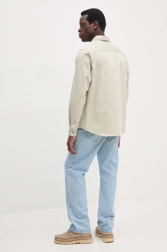 Džínová košile Calvin Klein Jeans béžová J30J326680