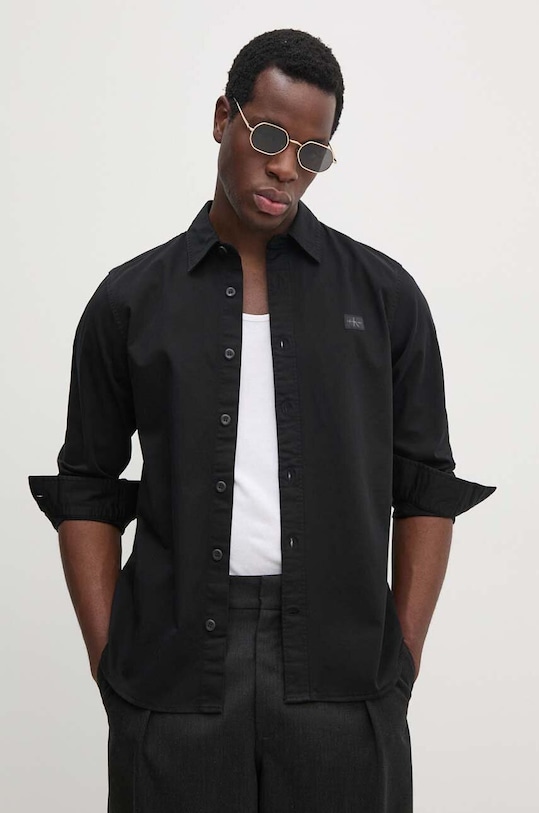 Calvin Klein Jeans koszula jeansowa z elastanem czarny J30J326680