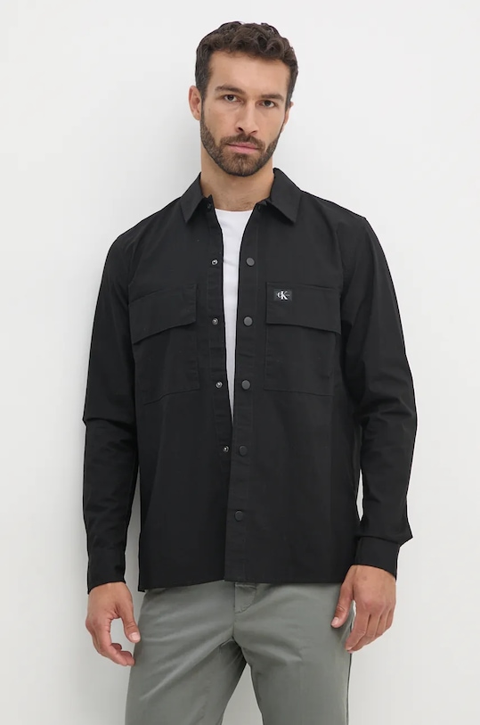 Košile Calvin Klein Jeans hladký černá J30J326970