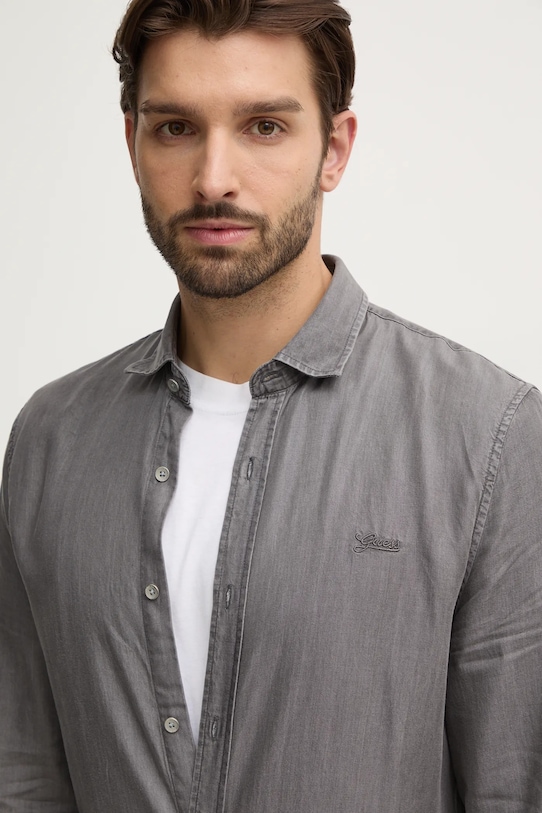 Košeľa Guess sivá M4RH26.WFXT0