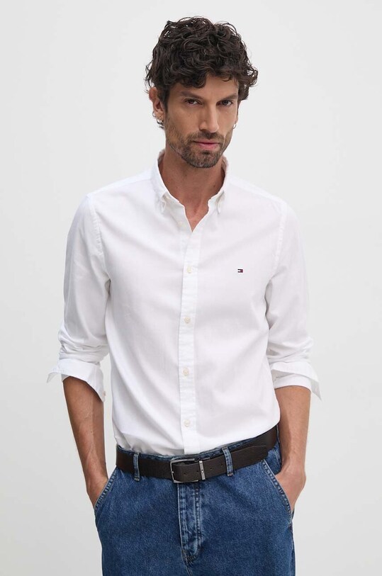 Tommy Hilfiger koszula bawełniana bawełna biały MW0MW34568