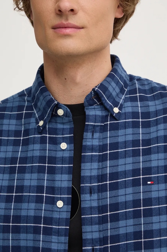 Tommy Hilfiger camasa din bumbac MW0MW37207 bleumarin AW24