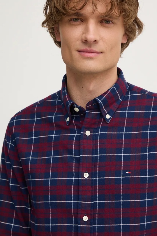 Bavlnená košeľa Tommy Hilfiger MW0MW37207 burgundské AW24
