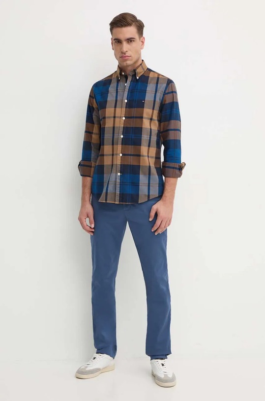 Bavlněná košile Tommy Hilfiger MW0MW37351 námořnická modř AW24