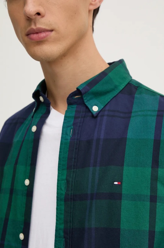 Tommy Hilfiger koszula bawełniana MW0MW37351 zielony