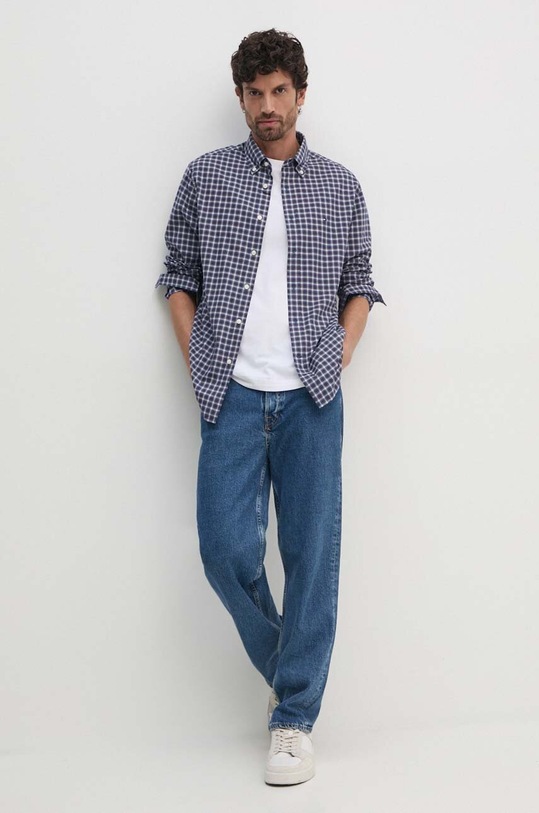 Oblečení Bavlněná košile Tommy Hilfiger MW0MW37363 burgundské