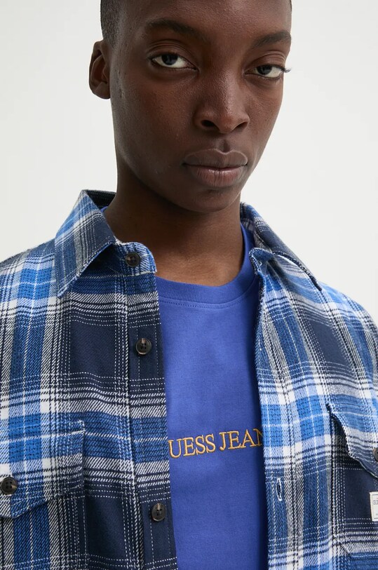 Guess Jeans camasa din bumbac M4BH64.WGMH1 bleumarin