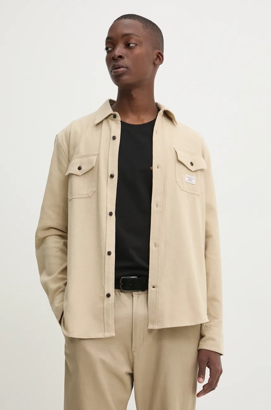 Bavlnená košeľa Guess Jeans regular béžová M4BH64.WGMH1