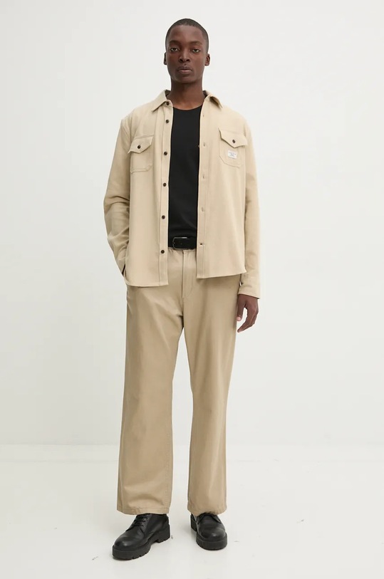 Bavlnená košeľa Guess Jeans M4BH64.WGMH1 béžová AW24