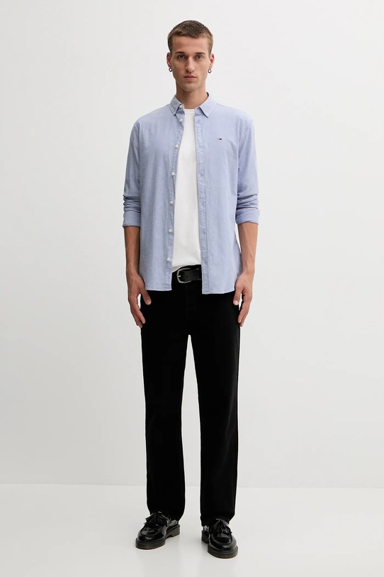 Πουκάμισο Tommy Jeans DM0DM09594 μπλε AW25